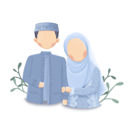 muslim wedding couple blue