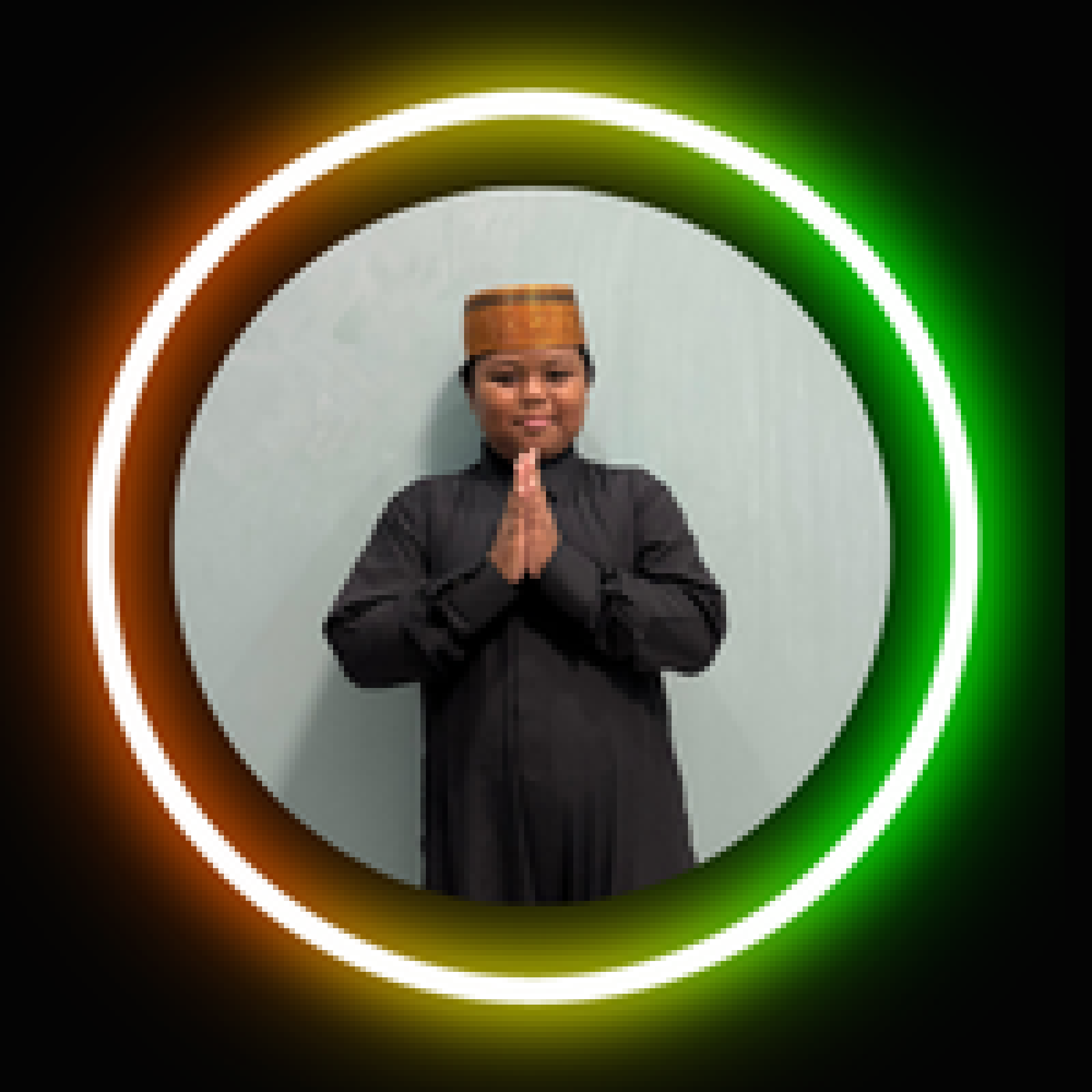 hitam hijau dan kuning bingkai foto neon foto profil tiktok (1)